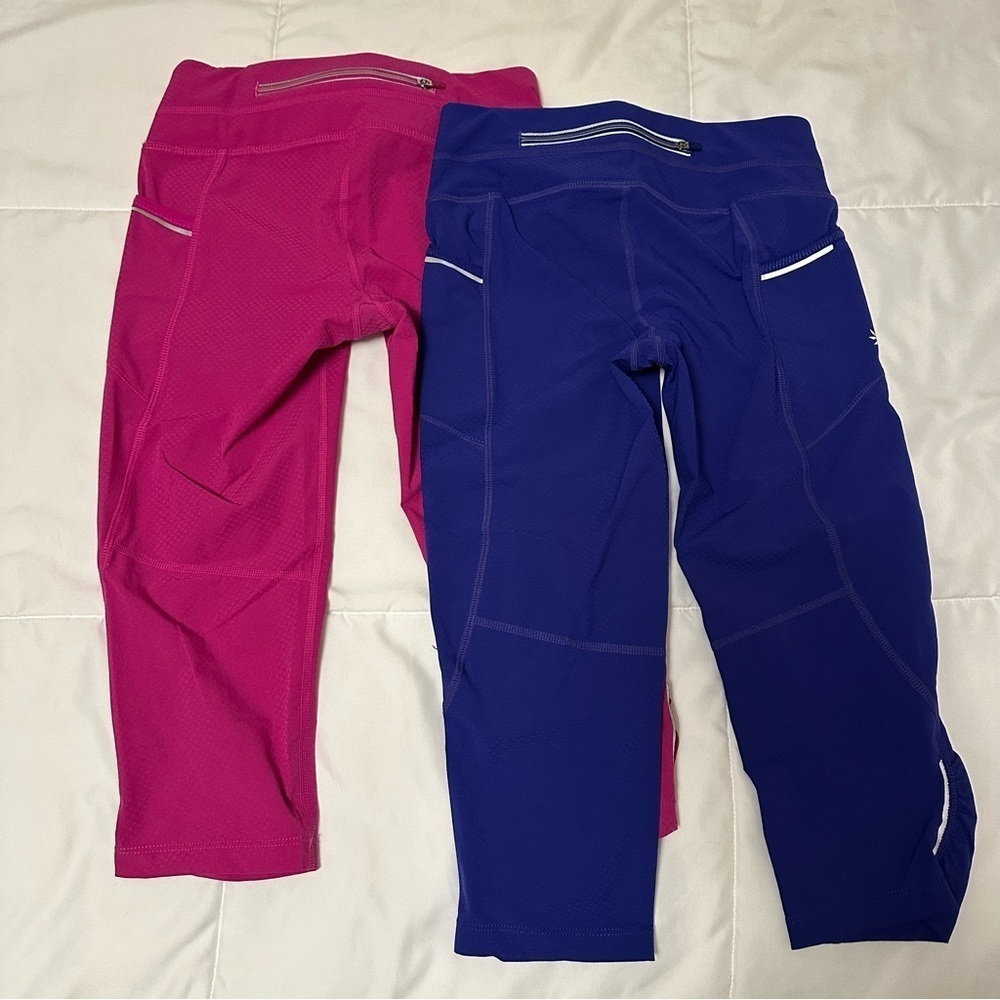 Women’s Athleta DOBBY BE FREE KNICKER Leggings (2) Purple & Pink size XXS(b5